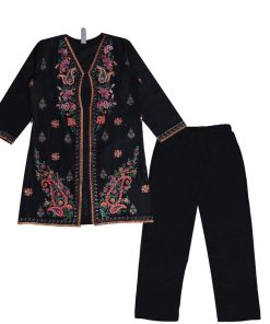 Goun-Style-Florals-Emb-&-Tilla-Work-Cotton-Shirt-with-Trouser-Black