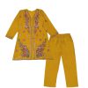 Goun-Style-Florals-Emb-&-Tilla-Work-Cotton-Shirt-with-Trouser-Mustard
