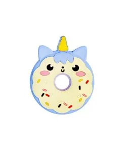 Pizza-Style-Silicone-Teether,-Flexible-and-Durable-Chewable---Blue