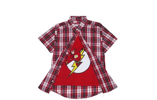 The-Flash-Twofer-Cotton-Cheked-Casual-Shirt-Red