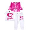 3pcs-Barbie-Tee-3D-Net-Butterfly-Top-&-Trouser---Pink-&-White