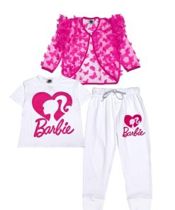 3pcs-Barbie-Tee-3D-Net-Butterfly-Top-&-Trouser---Pink-&-White