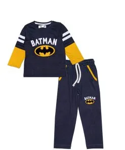 Batman Doubal Panal Full Sleeves Tee & Trouser - Charcoal