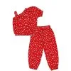 Cross-Shoulder-Style-Jasmine-Flowers-Cotton-Top-&-Trouser-Red