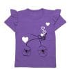 Hearts in Cycle Basket Tee Shirt - Purple
