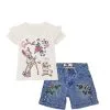 Bambi Thumper Frill Tee Shirt – Nature Floral Denim Short