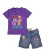 Peace Love & Icecream Tee – Cone & Heart Denim Shorts