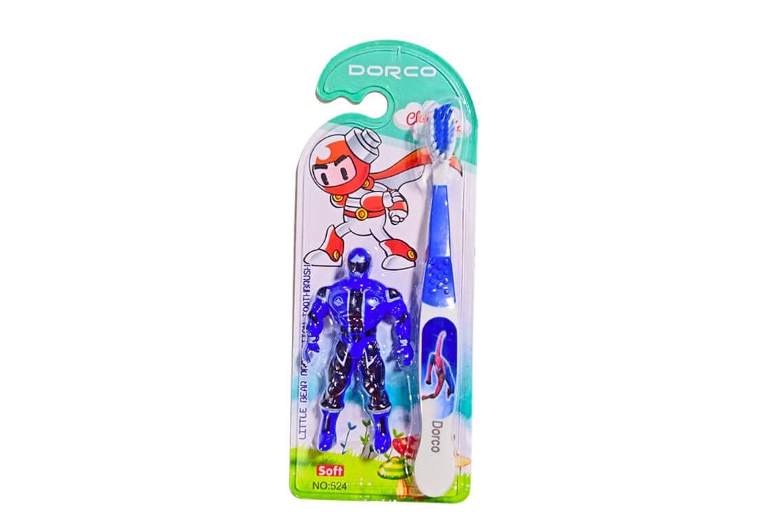 Kids-Extra-Soft-Teeth-Brush-with-Toy-Robbot-Blue