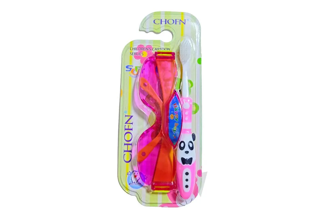Kids-Extra-Soft-Teeth-Brush-with-Toy-Sun-Glasses-Pink-&-Red