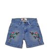 Nature Floral Denim Short - Light Blue