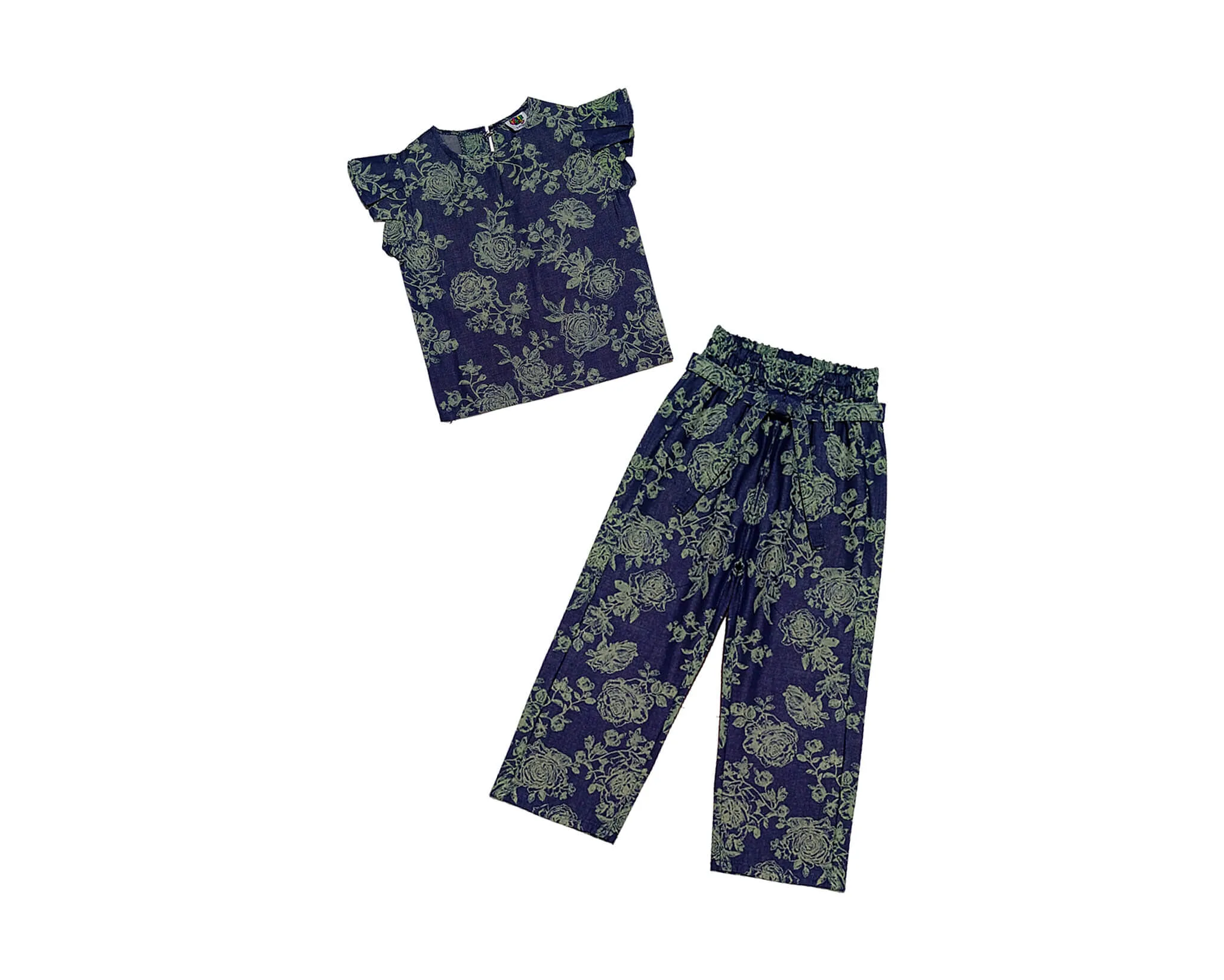 Rosses-Butterfly-Sleeves-Cotton-Jeans-Top-&-Trouser-Blue-1