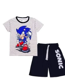 Sonic-Action-Stripper-T-Shirt-&-Short-Off-White-Black