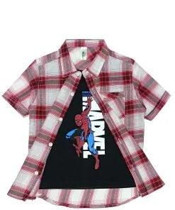 Spider-Action-Twofer-Cotton-Cheked-Casual-Shirt-Grey-Black