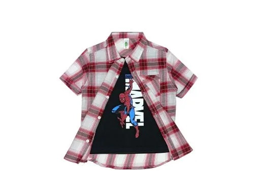 Spider-Action-Twofer-Cotton-Cheked-Casual-Shirt-Grey-Black