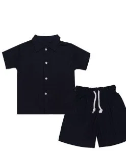 Trendy-Soft-Cotton-Casual-Shirt-&-Short-Black