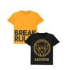 Break-Rules-Puff-Print-Tee-Shirt-Mustard-Black-Panther-Mattelic-Golden-Print-Tee-Shirt-Black