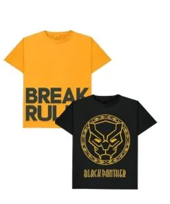 Break-Rules-Puff-Print-Tee-Shirt-Mustard-Black-Panther-Mattelic-Golden-Print-Tee-Shirt-Black