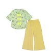Breeze-Flowers-Pleatts-Top-With-Flapper-Trouser-Pistachio Green Lime Yellow