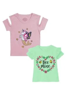 Fish-Unicorn-Sequence-Shoulder-Cutt-Tee-Shirt-Tea-Pink-Be-Mine-Floral-Heart-Frill-Sleeves-T-Shirt-Sea-Green