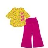Florocent-Flowers-Pleatts-Top-With-Flapper-Trouser-Yellow Shocking Pink