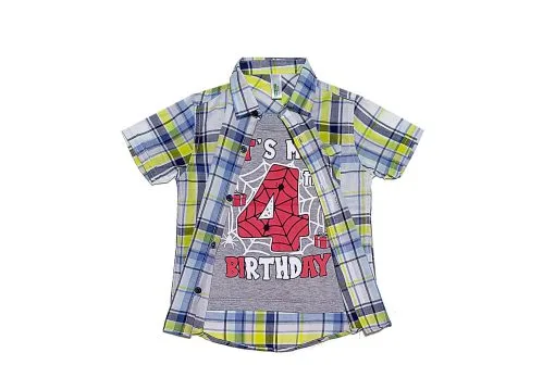 Its-4-Birthday-Twofer-Cotton-Green-Cheked-Casual-Shirt-Grey