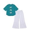 Lilly Florala Pleatts Top With Flapper Trouser – Sea Green Red