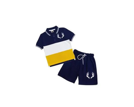 Markhor-Logo-Penal-Style-Polo-Shirt-&-Short---Ink-Blue