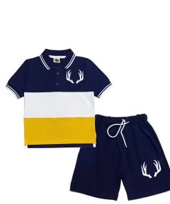 Markhor-Logo-Penal-Style-Polo-Shirt-&-Short---Ink-Blue