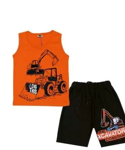 The-Excavtor-Sando-Tee-&-Short-Orange-Black