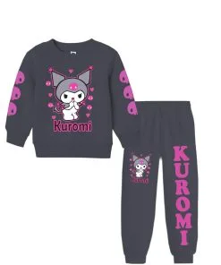 Cute-Kuromi-Fleece-Tracksuit-Dark-Grey