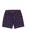 Flowers-Print-Girls-Cotton-Twill-Fabric-Short---Navy-Blue-