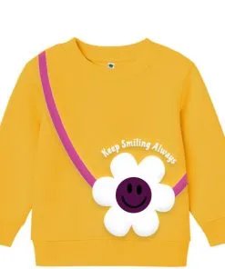Keep-Smiling-Always-Fleece-Sweatshirt-Yellow