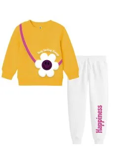 Keep-Smiling-Always-Fleece-Tracksuit---Yellow-&-White