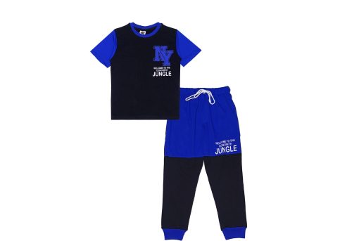 Ny-Jungle-Penal-Tee-&-Trouser---Royal-Blue-&-Black
