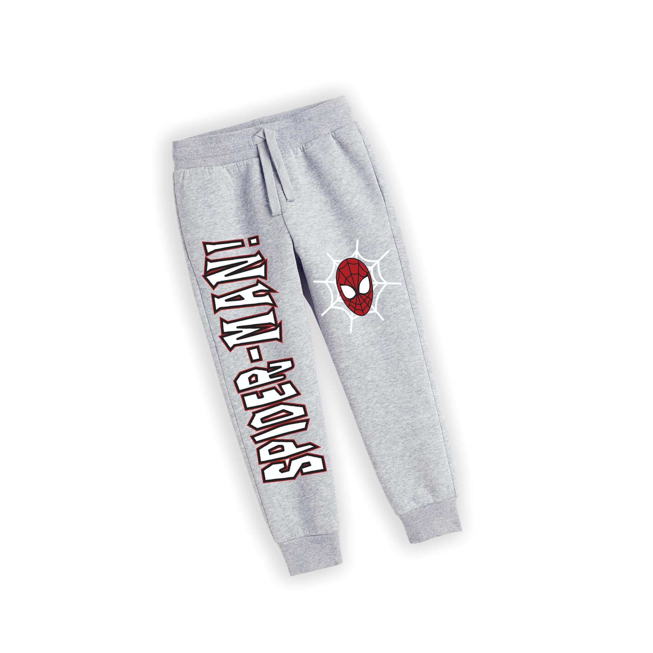 Spiderman-Face-Fleece-Trouser---Heder-Grey