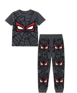 Spiderman-Staring-Eyes-Tee-&-Trouser-Dark-Grey