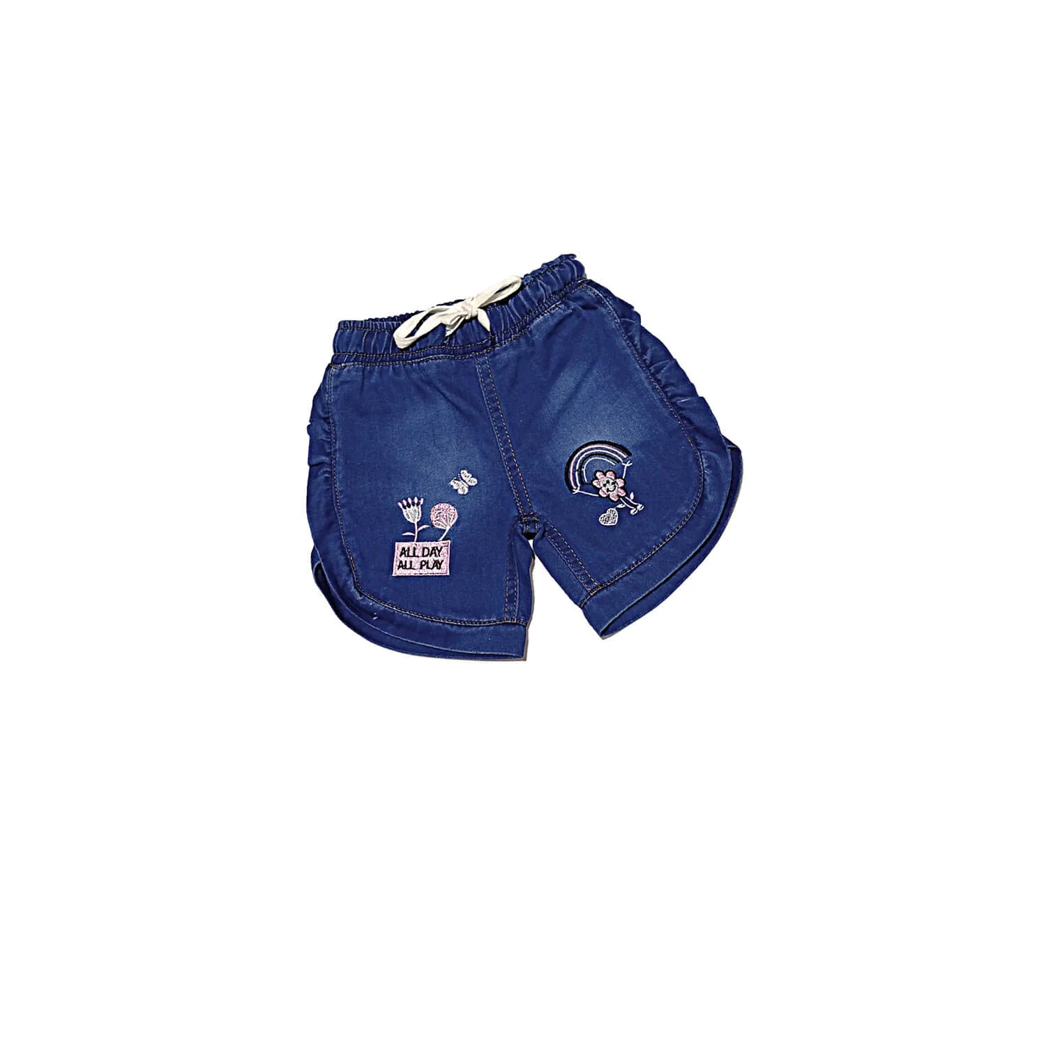 Stylish-Round-Bottom-Denim-Short---Dark-Blue