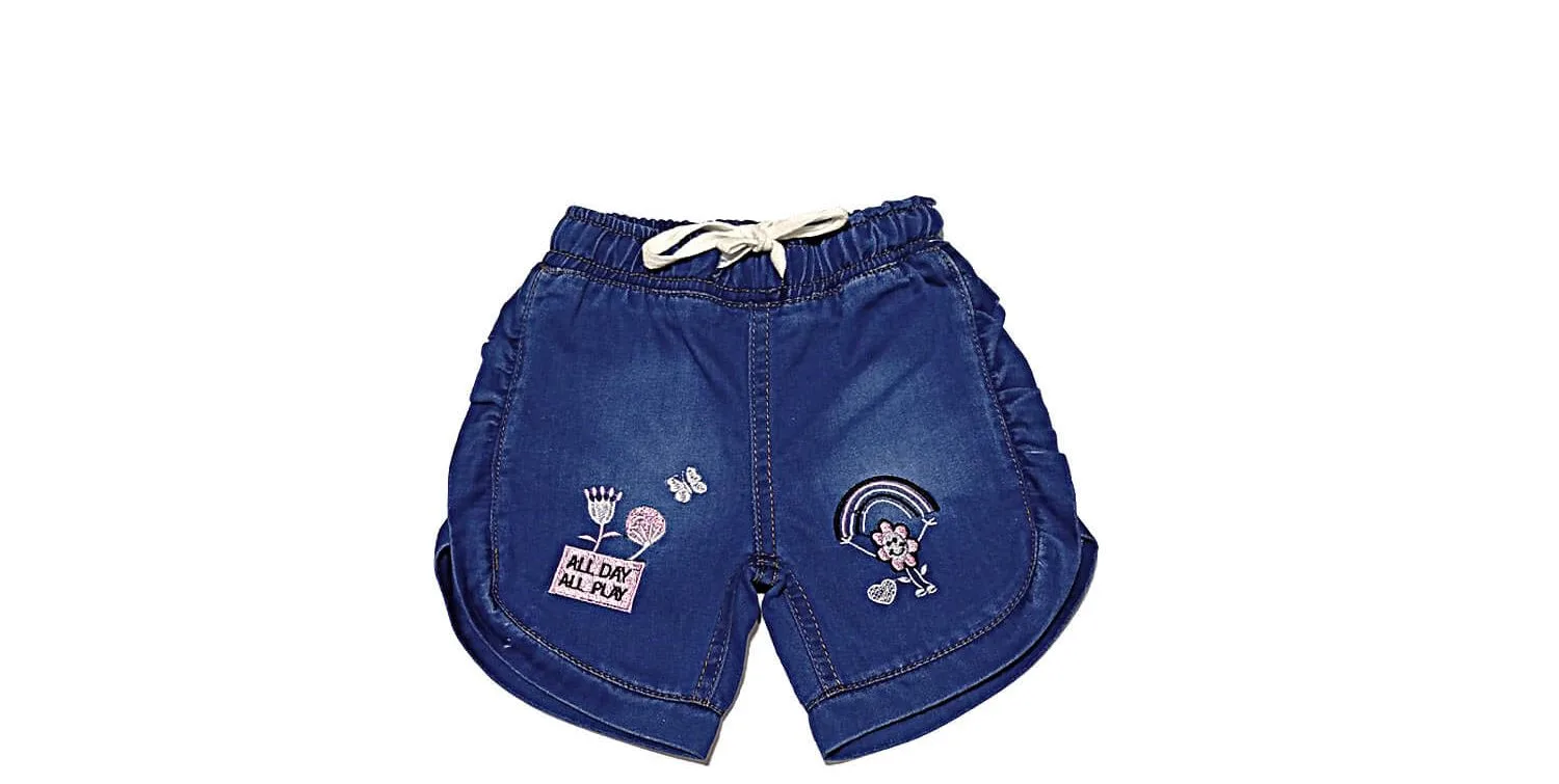 Stylish-Round-Bottom-Denim-Short---Dark-Blue