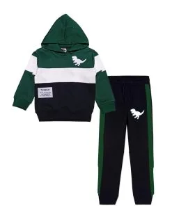 Tuesday-Dino-Fleece-Three-Penal-Hoodie-Tracksuit---Black-Green