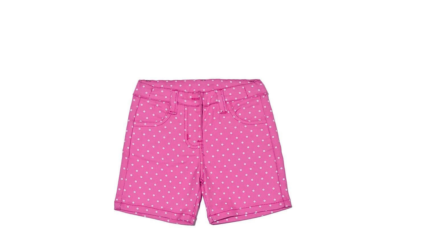 White-Polka-Dot-Girls-Cotton-Twill-Fabric-Short--Pink