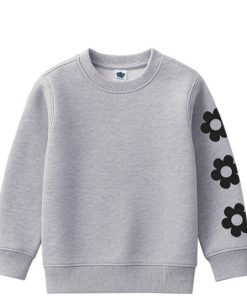 Black Sunflowers Fleece Sweatshirt - Grey