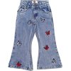 Butterfly World Acid Wash Bell Bottom Denim Pabt - Sky Blue