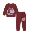 Fairy Sequins Frock Fleece Tracksuit - Maroon
