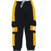 Littlez-Club-Kids-Trendy-Penal-Flap-Side-Pockets-Fleece-Trouser---Black-Yellow
