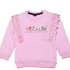 Love Flowers frill Fency Sweatshirt - Baby Pink
