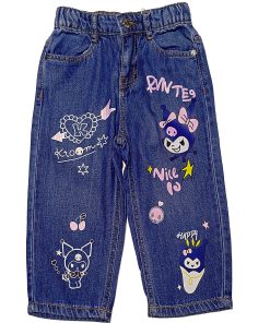 New Sanrio Baggy Denim Pant - Mid Blue (1)