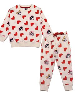 Power Heart Girl Fleece Tracksuit - Skin