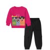 Powerpuff Girls Fleece Sweatshirt with Cargo Trouser - Shocking Pink & Black