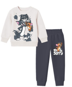 Fun with Tom & Jerry Fleece Tracksuit – Skin & Dark Grey