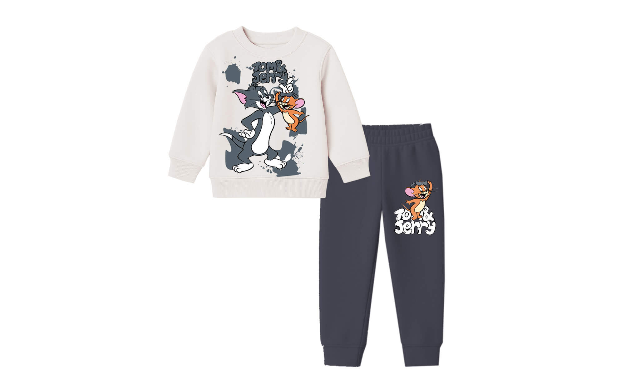 Fun with Tom & Jerry Fleece Tracksuit – Skin & Dark Grey